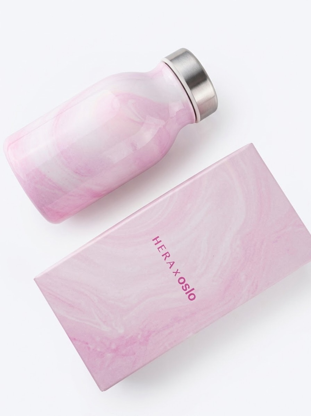 HERA x OSLO Pink Marble Stainless Steel Tumbler Bottle 260ml / 8.8oz (NIB)